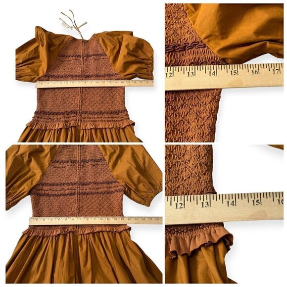 Ulla Johnson Kali Smock Bodice Cotton Bubble Dress,  Size 4,  New with tag - Picture 15 of 16